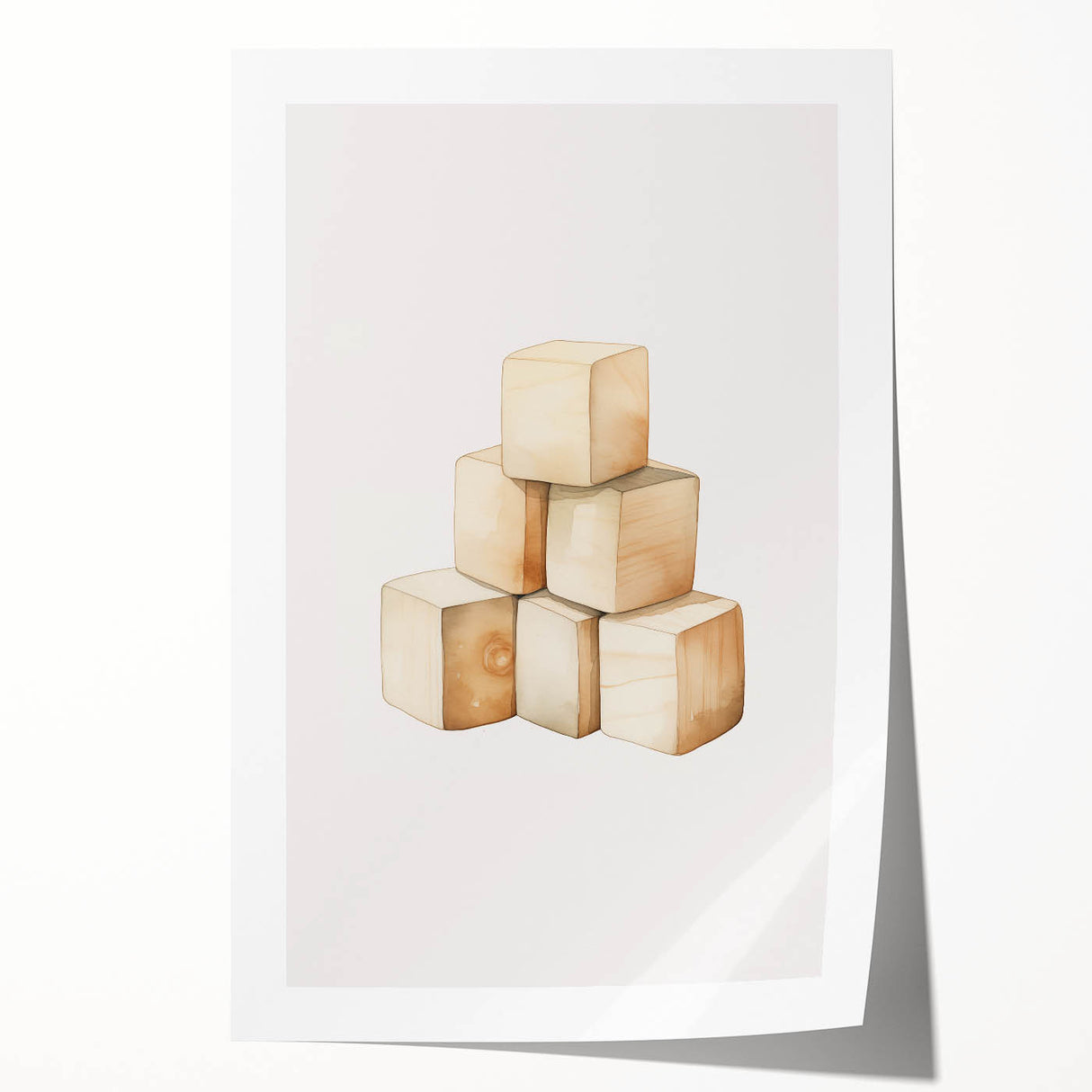 Wooden Toy Blocks Nursery Wall Art – Baby Room Decor Prints