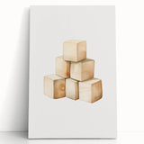 Wooden Toy Blocks Nursery Wall Art – Baby Room Decor Prints