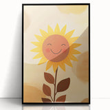 Framed Art for Children's Rooms - Happy Sunflower Wall Print