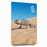 Acrylic landscape artwork depicting a serene desert scene with vibrant colors, showcased in a side view, highlighting intricate textures and stunning details. Ideal for modern home decor and art enthusiasts.