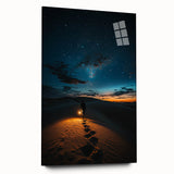 Acrylic glass artwork showcasing a stunning landscape of dunes, capturing vibrant colors and intricate details from a side view, perfect for modern decor.