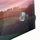 Close-up of vibrant acrylic painting depicting lush green landscapes and fields, showcasing intricate details and textures, ideal for home decor or art enthusiasts.