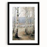 Black-framed landscape art print with a white mat, showcasing a serene mountain scene. Ideal for home or office decor, enhancing any space with nature-inspired beauty.