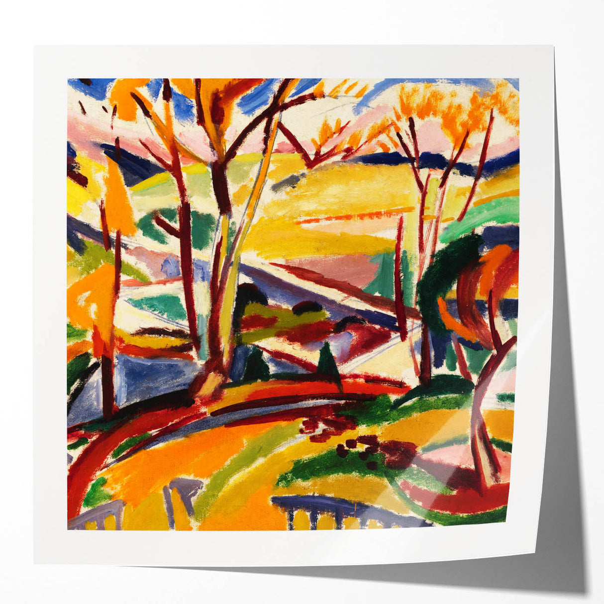 Modern Wall Art Print - Abstract Valley Scene - Contemporary Decor Piece