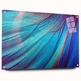 Close-up of green leaves on large acrylic glass, ideal for dining room or bedroom wall art.