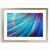 Textured art featuring close-up of green leaves in abstract style, displayed in a silver frame, suitable for bedroom decor.