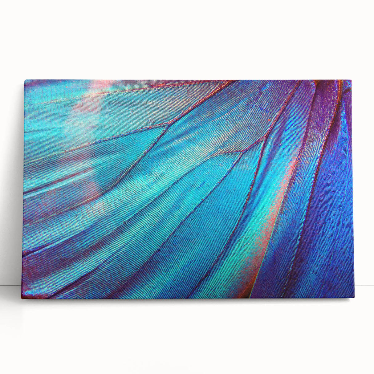 Close-up of leaves in black and white on a large stretched canvas, ideal for kitchen wall art.