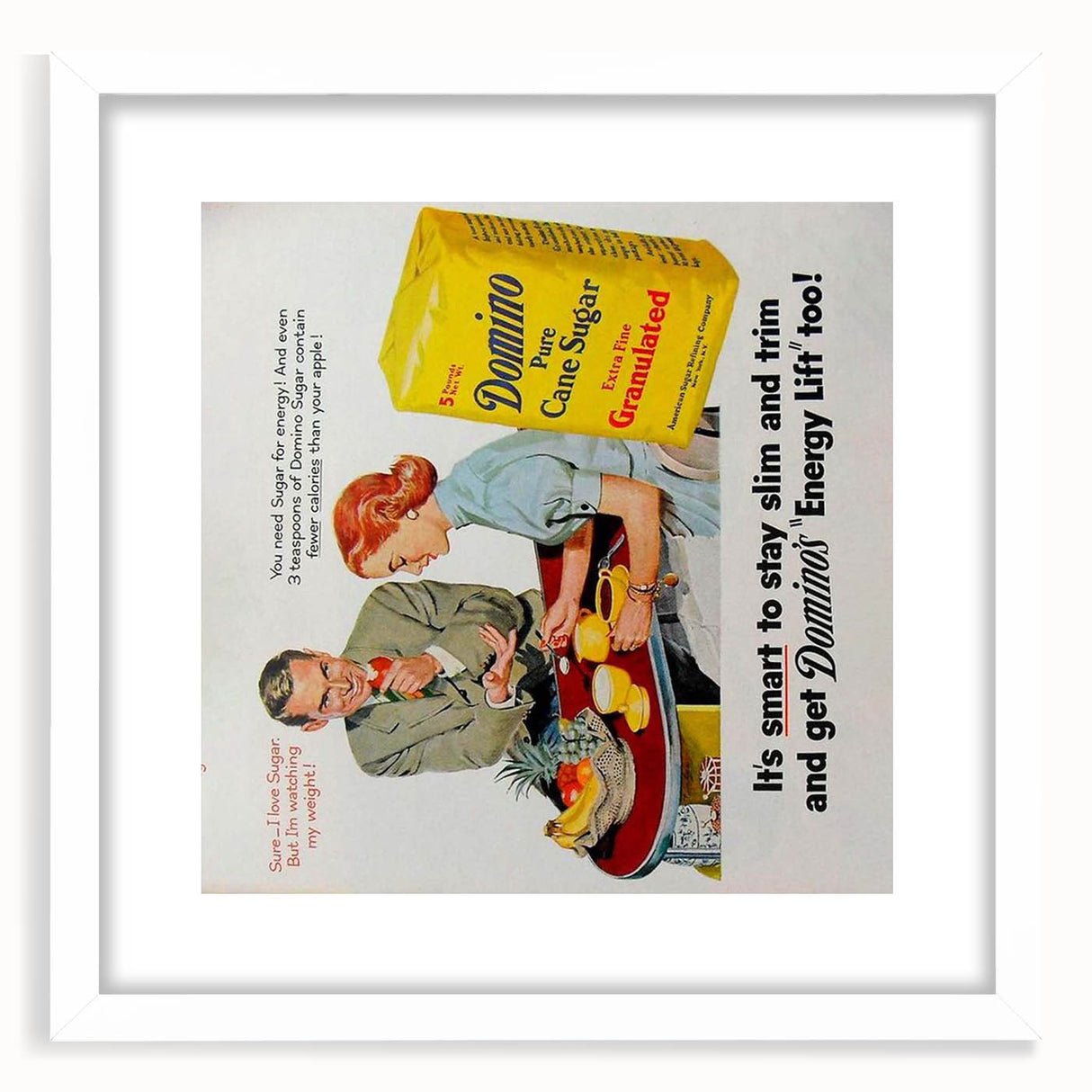 Retro Domino Sugar Poster - Vintage Kitchen Wall Art Print