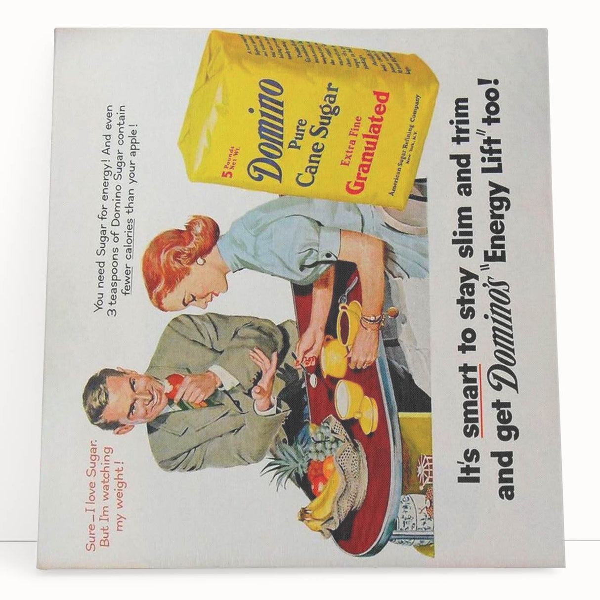 Retro Domino Sugar Poster - Vintage Kitchen Wall Art Print