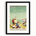 Retro Devon Travel Poster – Vintage Sunshine Coast Print