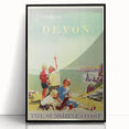 Retro Devon Travel Poster – Vintage Sunshine Coast Print