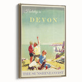 Retro Devon Travel Poster – Vintage Sunshine Coast Print