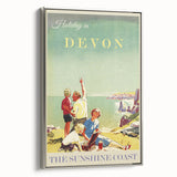 Retro Devon Travel Poster – Vintage Sunshine Coast Print