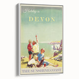 Retro Devon Travel Poster – Vintage Sunshine Coast Print