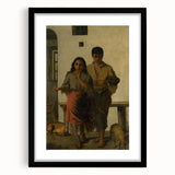 Realism Art Print - A Gypsy with a Gypsy Woman, Rustic Canvas Art