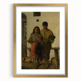 Realism Art Print - A Gypsy with a Gypsy Woman, Rustic Canvas Art