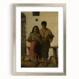 Realism Art Print - A Gypsy with a Gypsy Woman, Rustic Canvas Art