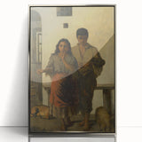 Realism Art Print - A Gypsy with a Gypsy Woman, Rustic Canvas Art