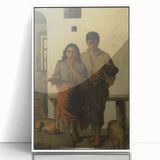 Realism Art Print - A Gypsy with a Gypsy Woman, Rustic Canvas Art