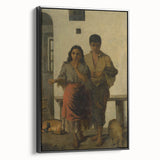Realism Art Print - A Gypsy with a Gypsy Woman, Rustic Canvas Art