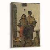 Realism Art Print - A Gypsy with a Gypsy Woman, Rustic Canvas Art