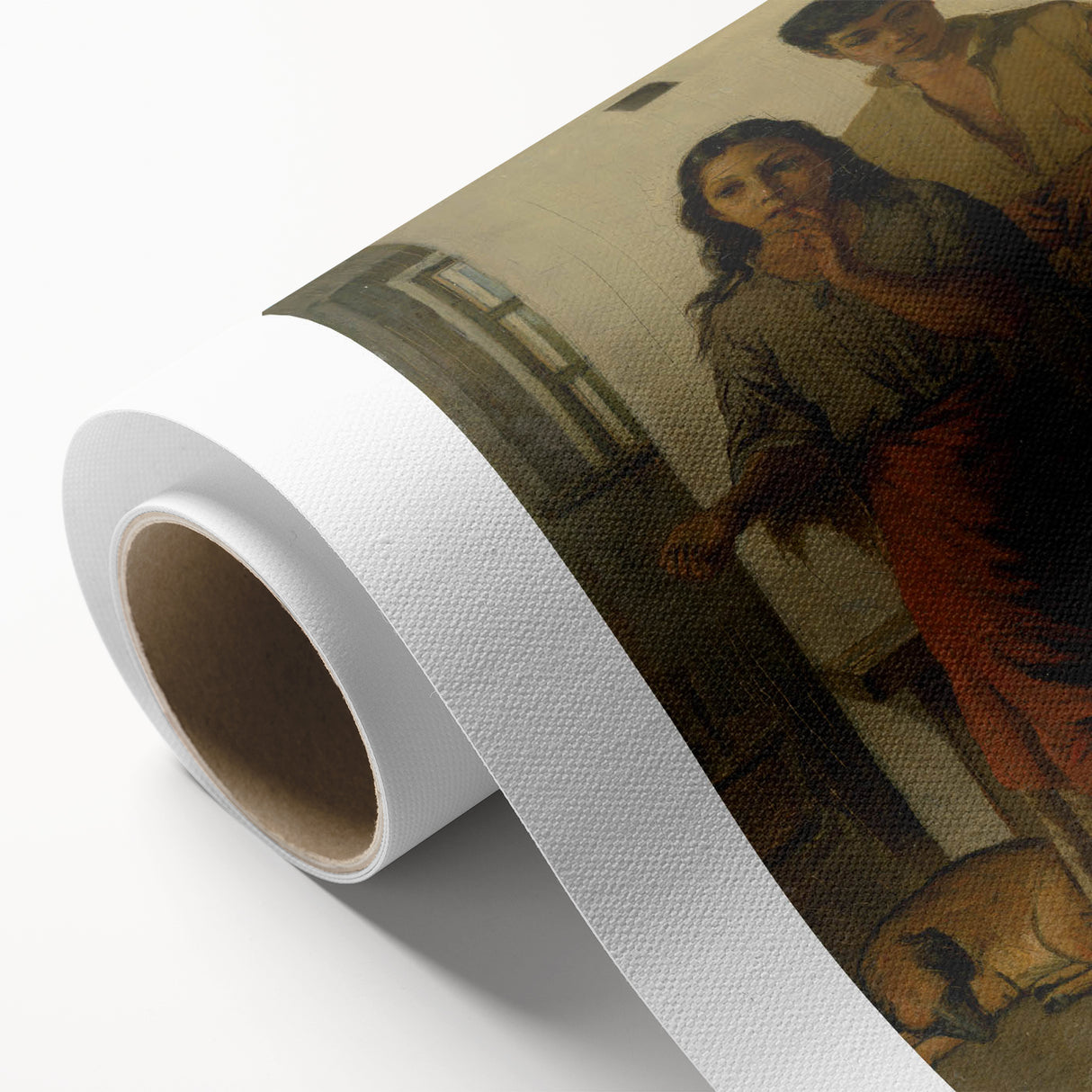 Realism Art Print - A Gypsy with a Gypsy Woman, Rustic Canvas Art