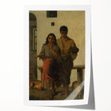 Realism Art Print - A Gypsy with a Gypsy Woman, Rustic Canvas Art