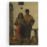 Realism Art Print - A Gypsy with a Gypsy Woman, Rustic Canvas Art