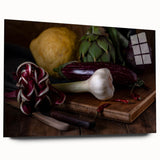 Rustic Italian Kitchen Art – Garlic, Eggplant & Citrus Wall Print