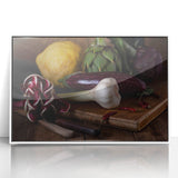 Rustic Italian Kitchen Art – Garlic, Eggplant & Citrus Wall Print