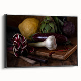 Rustic Italian Kitchen Art – Garlic, Eggplant & Citrus Wall Print
