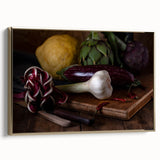 Rustic Italian Kitchen Art – Garlic, Eggplant & Citrus Wall Print