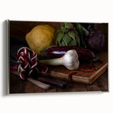 Rustic Italian Kitchen Art – Garlic, Eggplant & Citrus Wall Print