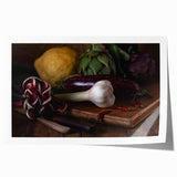Rustic Italian Kitchen Art – Garlic, Eggplant & Citrus Wall Print