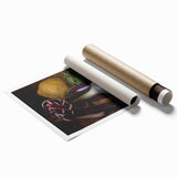 Rustic Italian Kitchen Art – Garlic, Eggplant & Citrus Wall Print