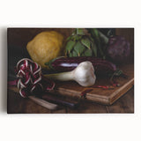 Rustic Italian Kitchen Art – Garlic, Eggplant & Citrus Wall Print