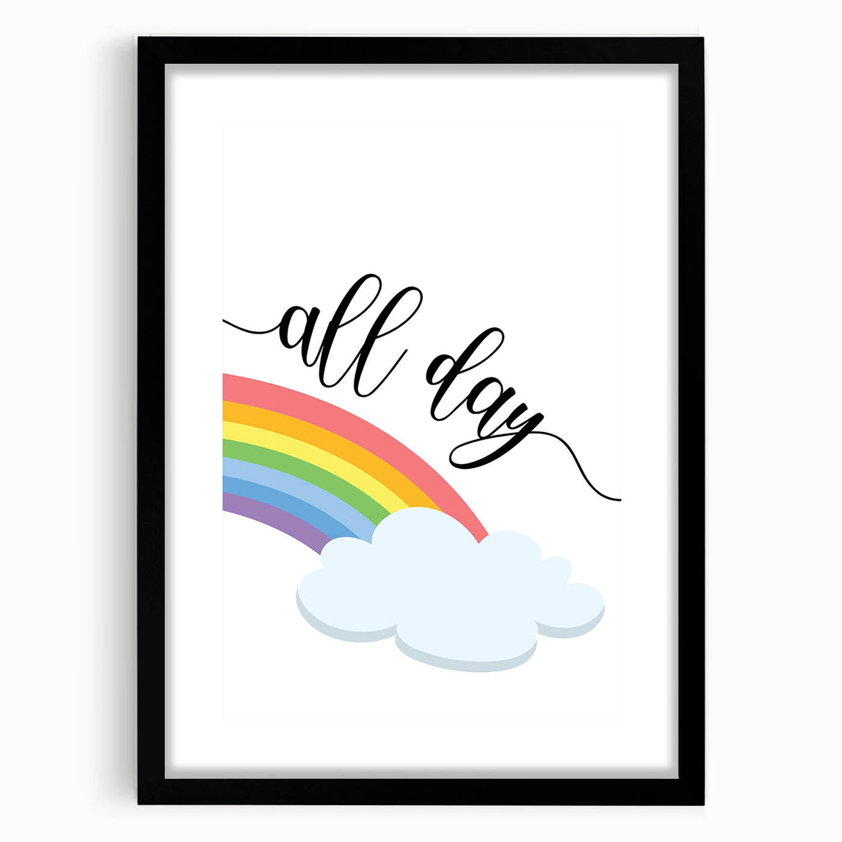 All Day Rainbow Wall Art - Kids Inspirational Playroom Decor