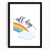 All Day Rainbow Wall Art - Kids Inspirational Playroom Decor