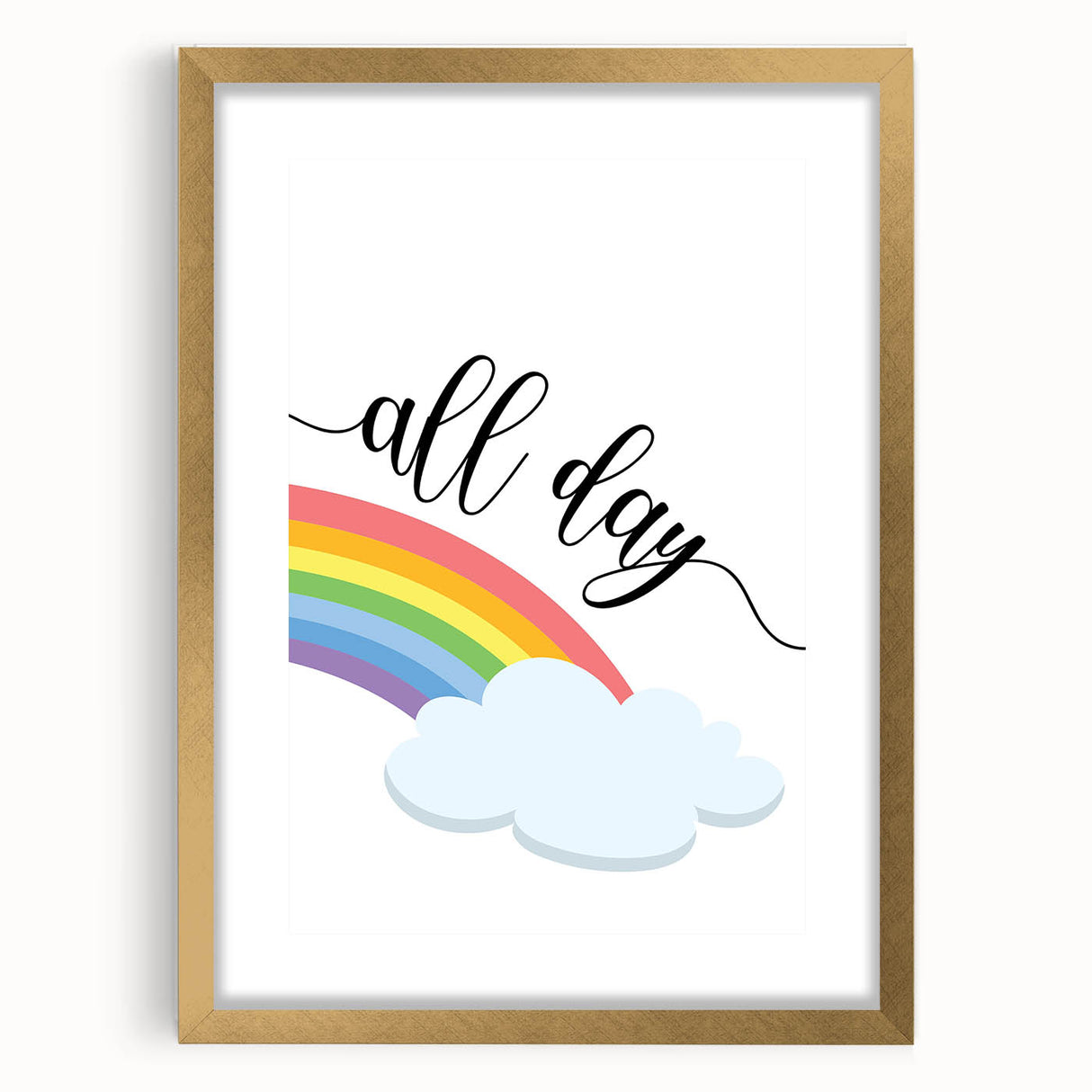 All Day Rainbow Wall Art - Kids Inspirational Playroom Decor