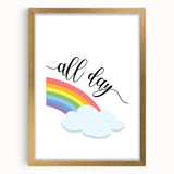All Day Rainbow Wall Art - Kids Inspirational Playroom Decor