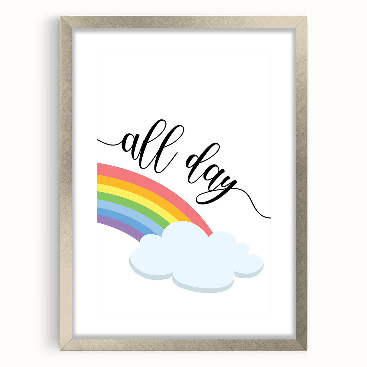 All Day Rainbow Wall Art - Kids Inspirational Playroom Decor