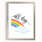 All Day Rainbow Wall Art - Kids Inspirational Playroom Decor