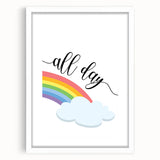 All Day Rainbow Wall Art - Kids Inspirational Playroom Decor