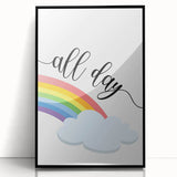All Day Rainbow Wall Art - Kids Inspirational Playroom Decor