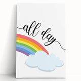 All Day Rainbow Wall Art - Kids Inspirational Playroom Decor