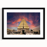 Abstract art print featuring vibrant colors and textured design on a large canvas, framed in black.