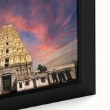 Extra large framed canvas featuring a textured depiction of a vibrant, colorful Indian landscape.