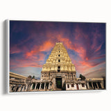 Vintage poster art of an Indian landscape, featuring vibrant colors on a large framed canvas, ideal for living room decor.