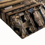 Black and white landscape art painting of a serene Indian scene on large stretched canvas, ideal for bedroom decor.