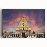 Large black and white stretched canvas of an Indian landscape, ideal for kitchen wall art.